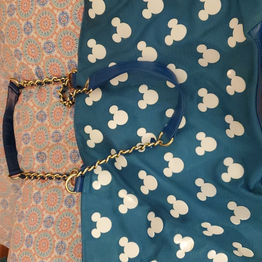Disney purse teal in color with white mickeys